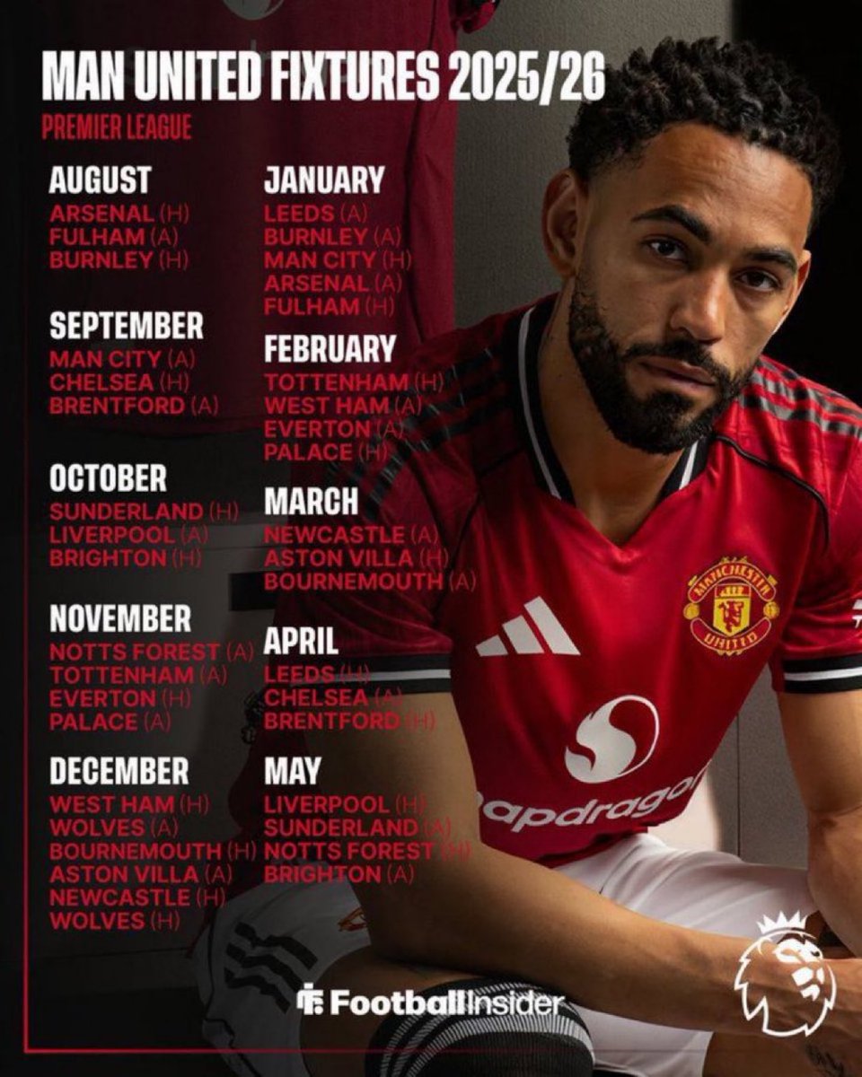 🚨Manchester United fixtures for this upcoming season! #MUFC