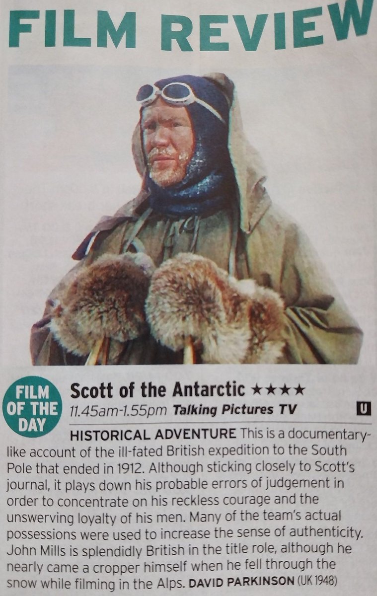 Talking Pictures TV (@talkingpicstv) on Twitter photo Picked as #FilmOfTheDay in <a href="/RadioTimes/">Radio Times</a> <a href="/RadioTimesFilm/">Radio Times Film</a> our matinee screening of:
⭐ SCOTT OF THE ANTARCTIC (1948) 11:45am #JohnMills #DerekBond #DianaChurchill biopic drama #TPTVsubtitles Picked as #FilmOfTheDay in <a href="/RadioTimes/">Radio Times</a> <a href="/RadioTimesFilm/">Radio Times Film</a> our matinee screening of:
⭐ SCOTT OF THE ANTARCTIC (1948) 11:45am #JohnMills #DerekBond #DianaChurchill biopic drama #TPTVsubtitles