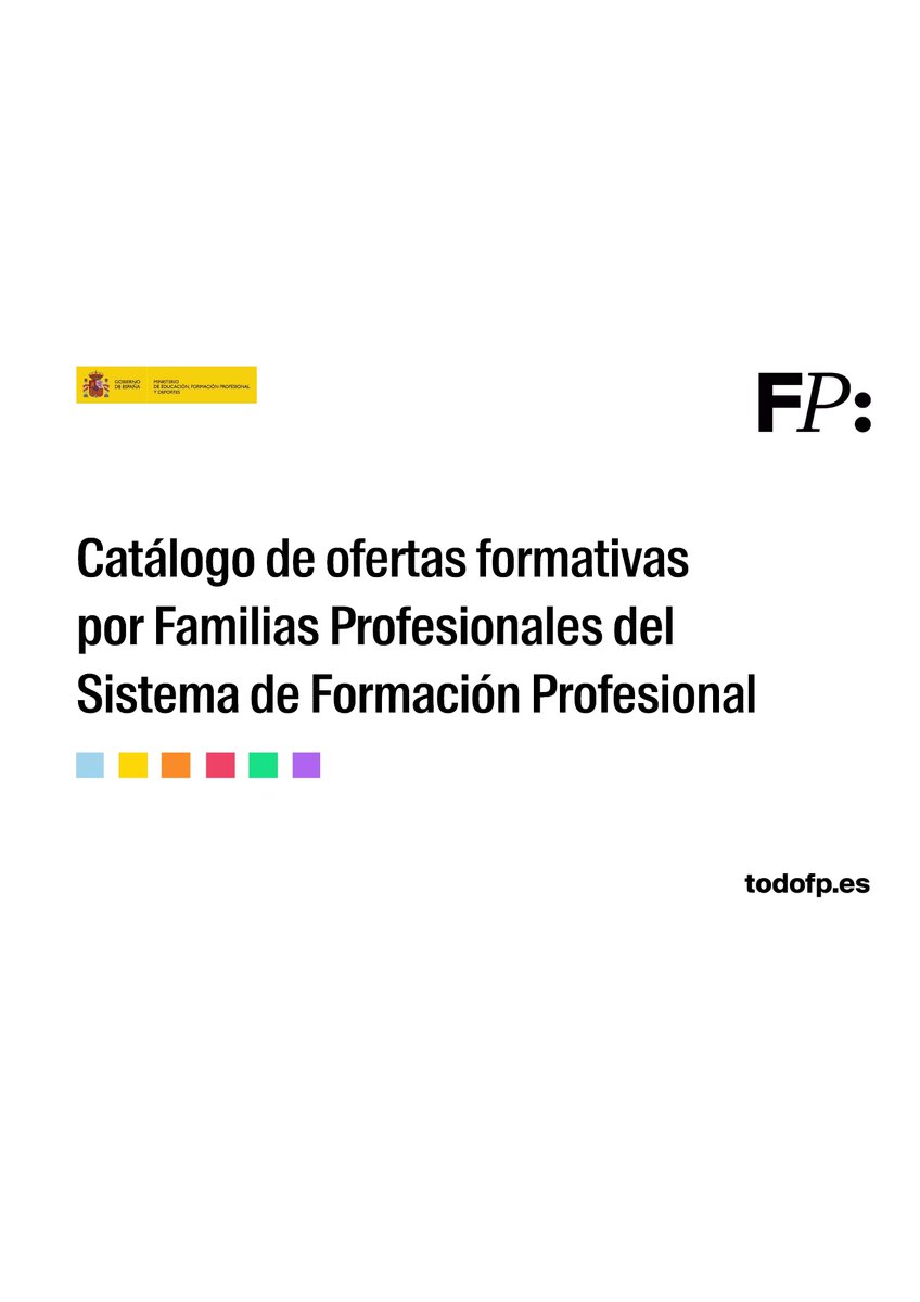 📢 Ya está disponible el Catálogo de ofertas formativas por Familias Profesionales del Sistema de Formación Profesional <a href="/todofp/">TodoFP</a> #todofp #soyfp ⏬ lc.cx/Nob_G8