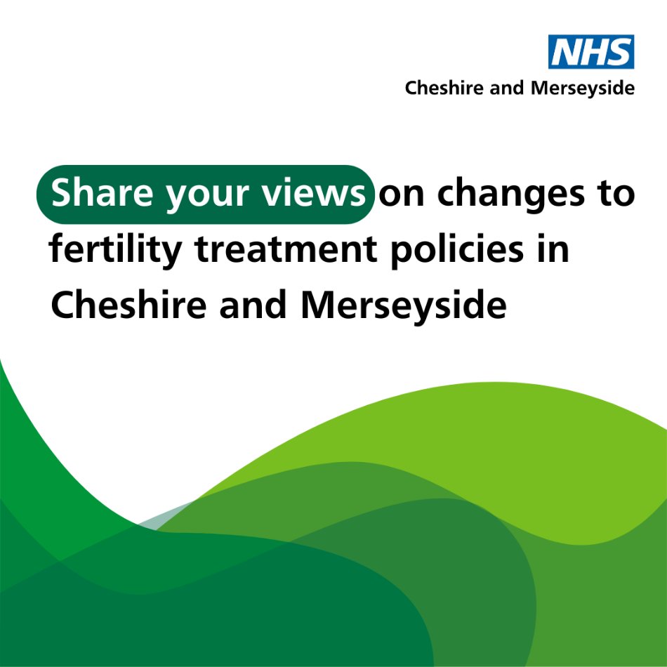 🗣️ There's still time to share your views on proposed fertility treatment changes in Cheshire &amp; Merseyside! Consultation closes 15 July.

📝 For more info and the survey: bit.ly/3SSLjQi

#FertilityMatters #HaveYourSay #IVF #NHSConsultation