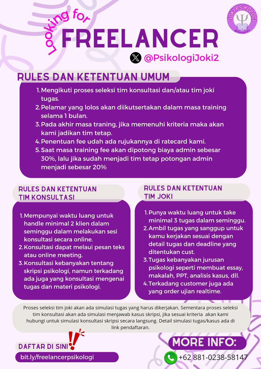 Joki Psikologi dan Statistika | 4000+ Testi tweet media