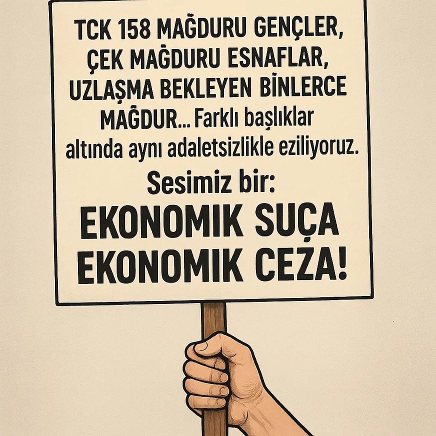 Çalışıp borcumuzu ödemek için acil taksitlendirme istiyoruz sesimizi duyun 
#EkonomikSuçaEkonomikCeza 
#CEKEHAPİSCEZASIKALKSIN 
<a href="/adalet_bakanlik/">T.C. Adalet Bakanlığı</a> 
<a href="/yilmaztunc/">Yılmaz TUNÇ</a> 
<a href="/_cevdetyilmaz/">Cevdet Yılmaz</a> <a href="/RTErdogan/">Recep Tayyip Erdoğan</a>
