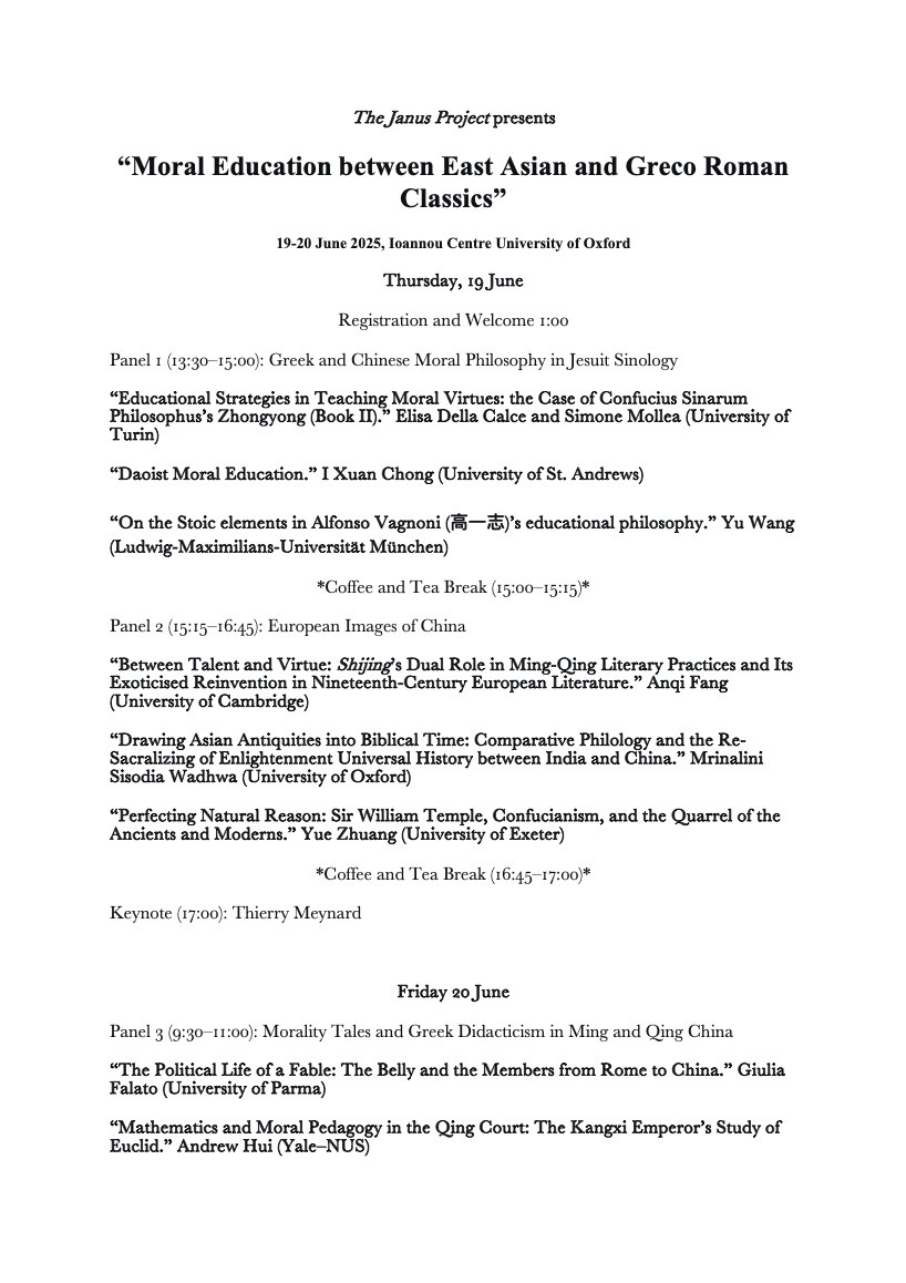RossMoncrieff's tweet image. Tomorrow is the first day of the @JanusProject_ conference! We have a fantastic line-up and it promises to be a really exciting two days. Do come along to the Oxford Classics Faculty if you can!