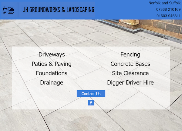 OMD Websites launches #responsive #website for #Norwich #Norfolk business JH Groundworks: A friendly, family run business based carrying out private and commercial landscaping and groundworks throughout Norwich and covering the whole of Norfolk and Suffolk jh-groundworks.co.uk