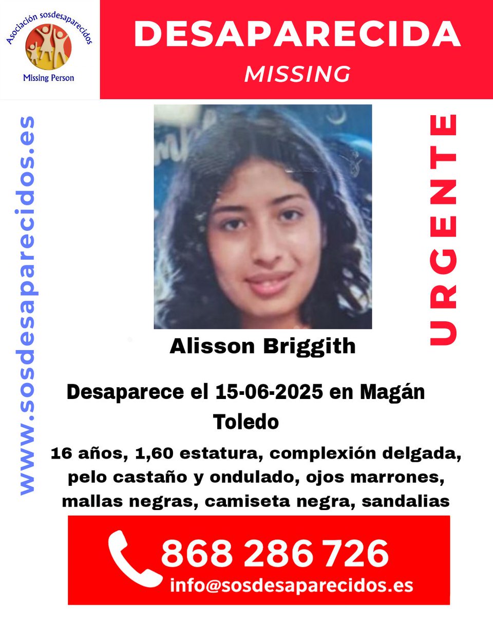 ALERTA DESAPARECIDOS (@sosdesaparecido) on Twitter photo 🆘 DESAPARECIDA
#sosdesaparecidos #Desaparecido #Missing #España #Magán #Toledo
Síguenos <a href="/sosdesaparecido/">ALERTA DESAPARECIDOS</a> 🆘 DESAPARECIDA
#sosdesaparecidos #Desaparecido #Missing #España #Magán #Toledo
Síguenos <a href="/sosdesaparecido/">ALERTA DESAPARECIDOS</a>