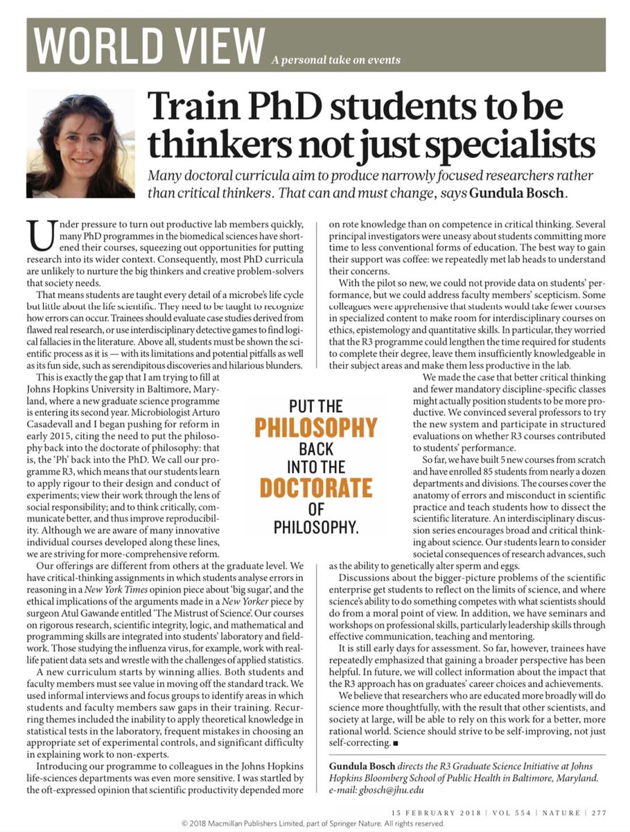 Jerzy H. Czembor 2022 (@czemborh) on Twitter photo RT: Jadson C. Santos @Jadson_Jall
โก๏ธ"Many doctoral curricula aim to produce narrowly focused #researchers rather than critical thinkers.
That can and must change, says Gundula Bosch.
<a href="/PhDVoice/">PhD Voice - Independently Run</a> #CriticalThinking "
#philosophy #sociology
- #wisdom #strength #beauty - #curiosity RT: Jadson C. Santos @Jadson_Jall
โก๏ธ"Many doctoral curricula aim to produce narrowly focused #researchers rather than critical thinkers.
That can and must change, says Gundula Bosch.
<a href="/PhDVoice/">PhD Voice - Independently Run</a> #CriticalThinking "
#philosophy #sociology
- #wisdom #strength #beauty - #curiosity