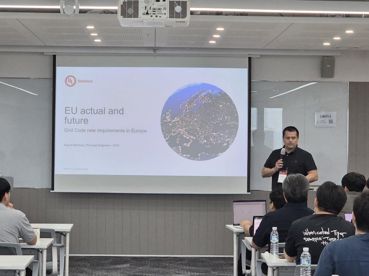 UL_Solutions's tweet image. @Fabio Monachesi and @Miguel Martinez uncovered exciting opportunities to support the future of the energy transition in the June 17 grid code compliance seminar in Seoul, South Korea.
Learn more: s.ul.com/3I0jhQq

#GridCodeCompliance #GCC #Energy #WeAreULSolutions