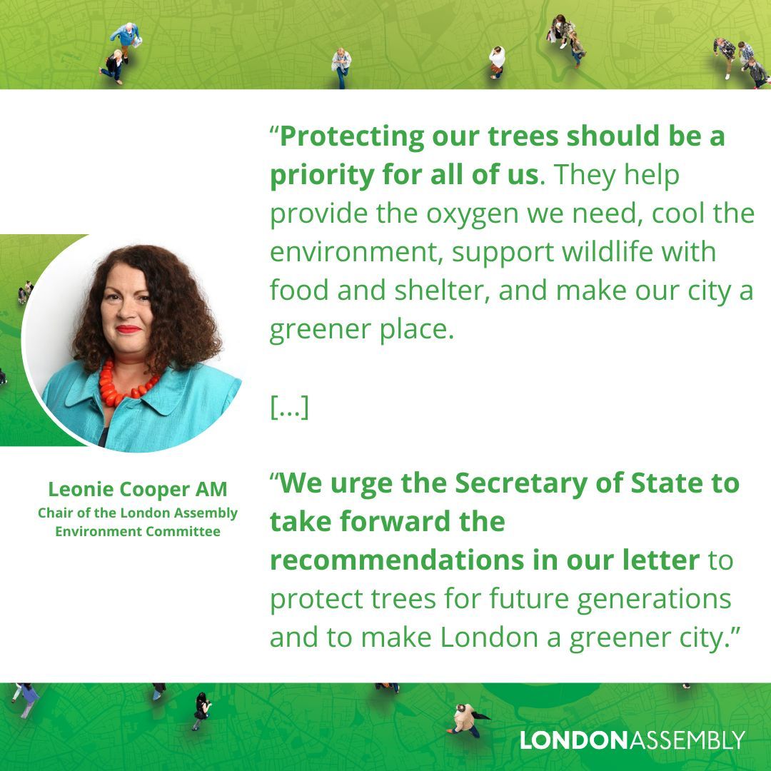 #AssemblyEnvironment has today written to the Secretary of State for Environment, Food and Rural Affairs, calling for all London trees over 100 years old to automatically be designated a Tree Preservation Order. london.gov.uk/who-we-are/wha… @leoniec