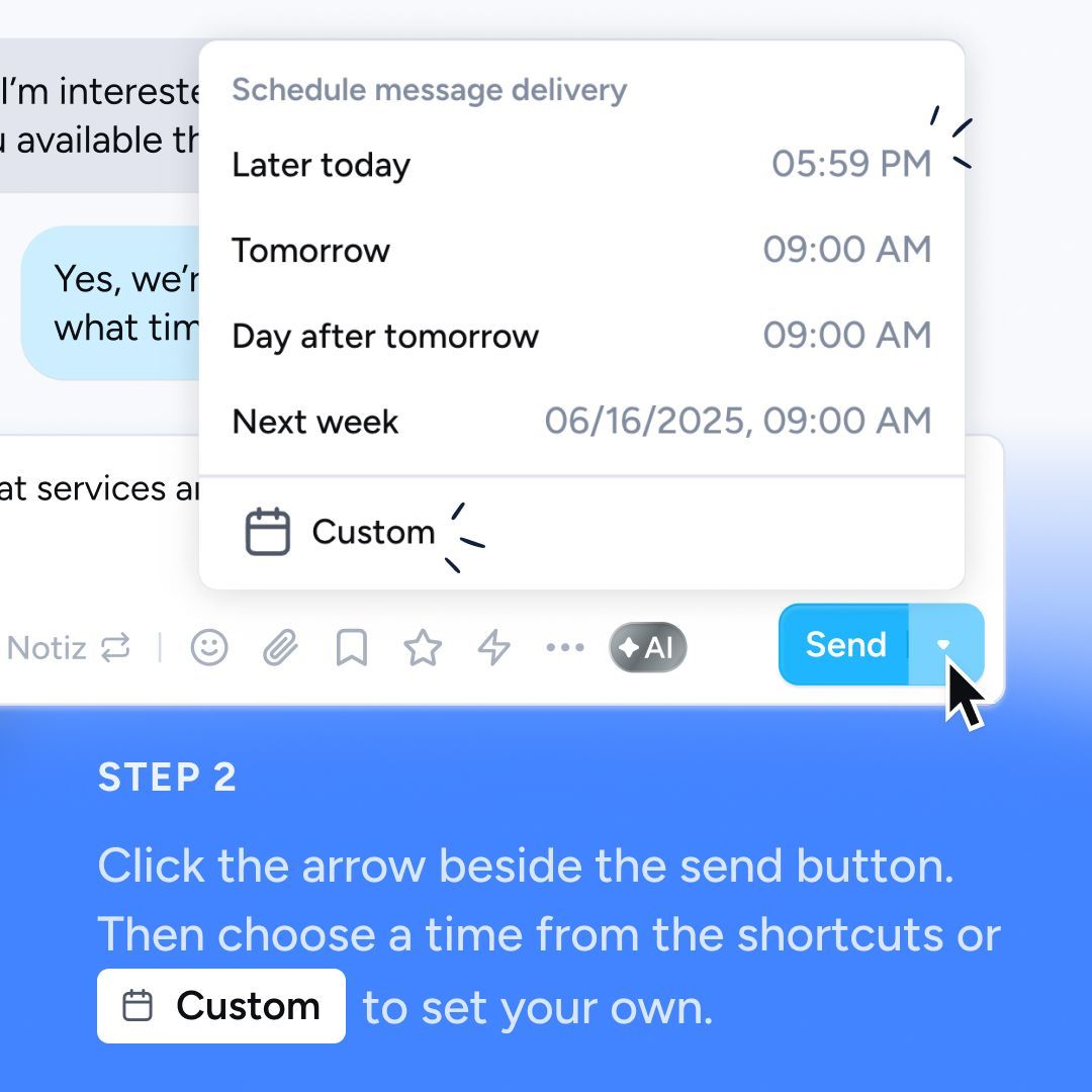 app_superchat's tweet photo. One of the best feelings ever? Planning your texts on #Superchat and never having to worry about them again! ☺️

Know a better feeling? Let’s talk about it 💬

#WhatsAppmarketing #AItools #allinoneplatform https://t.co/XqqSZ1LGaW