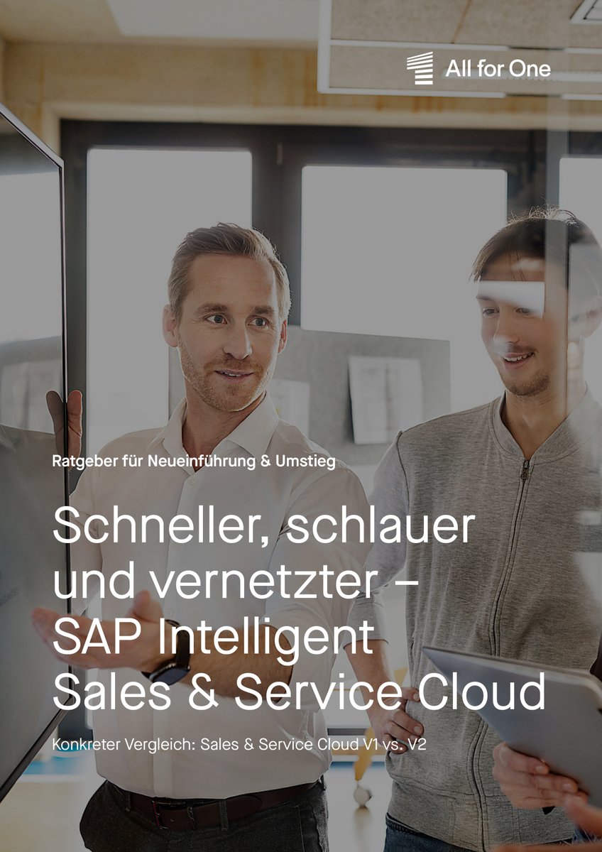 🚀 Schneller, schlauer, vernetzter – Ihr Weg zur SAP Intelligent Sales &amp; Service Cloud! 🚀
Unser neuer Ratgeber zeigt Ihnen im direkten Vergleich V1 vs. V2 
Jetzt kostenloses E-Book sichern und Zukunft gestalten: bit.ly/4l627zm