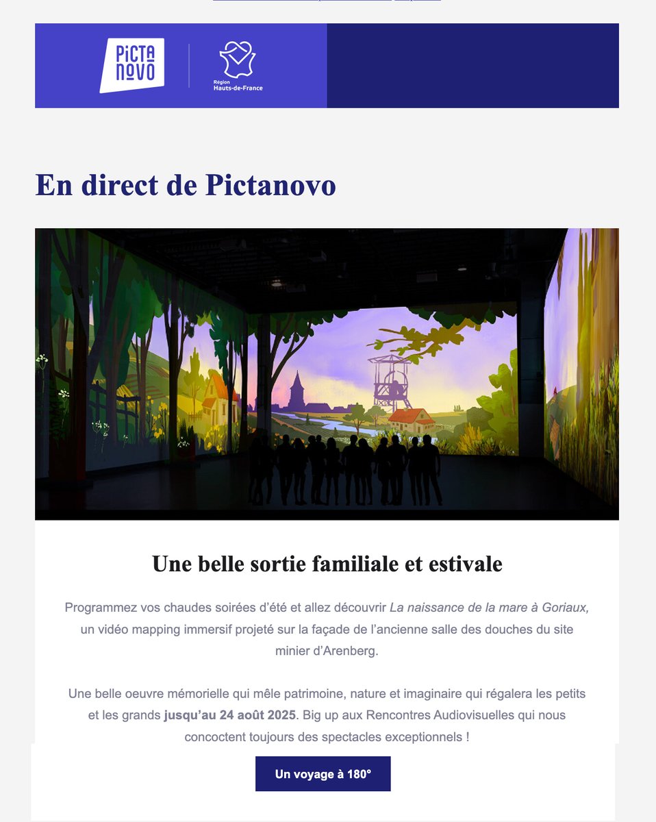 #newsletter - Du mapping, des clips, des croissants...en juin sortez, networkez, créez !
➡️pictanovo.com/newsletter/new…

#clip #mappingVideo #cartoonforum #gamecamp #formation #appelaprojets #jeuvideo