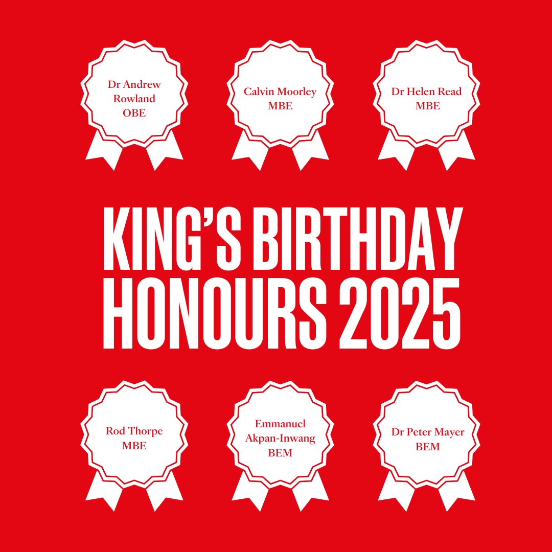 ChurchillFship's tweet image. Huge congratulations to the Fellows honoured in the King's Birthday Honours List:
@DrAndrewRowland OBE (also a valued member of our Advisory Council), Calvin Moorley MBE, Dr Helen Read MBE, Rod Thorpe MBE, Emmanuel Akpan-Inwang BEM and Dr Peter Mayer BEM 👏 #KingsHonours