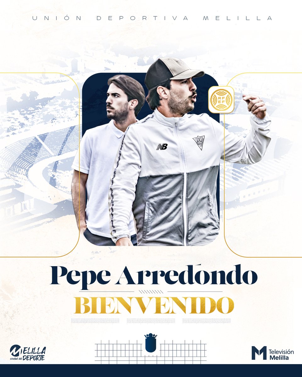 Cantera Unión Deportiva Melilla (@canteraudm) on Twitter photo 🚨𝐎𝐅𝐈𝐂𝐈𝐀𝐋
👔 🆕 Pepe Arredondo será el entrenador del filial para la presente campaña en #TerceraFederacion.
👋 ¡Bienvenido, <a href="/PepeArredondoA/">Pepe Arredondo</a>!
ℹ️udmelilla.es/pepe-arredondo…
#Recuperar #HacemosCantera #CanteraUDM 🚨𝐎𝐅𝐈𝐂𝐈𝐀𝐋
👔 🆕 Pepe Arredondo será el entrenador del filial para la presente campaña en #TerceraFederacion.
👋 ¡Bienvenido, <a href="/PepeArredondoA/">Pepe Arredondo</a>!
ℹ️udmelilla.es/pepe-arredondo…
#Recuperar #HacemosCantera #CanteraUDM