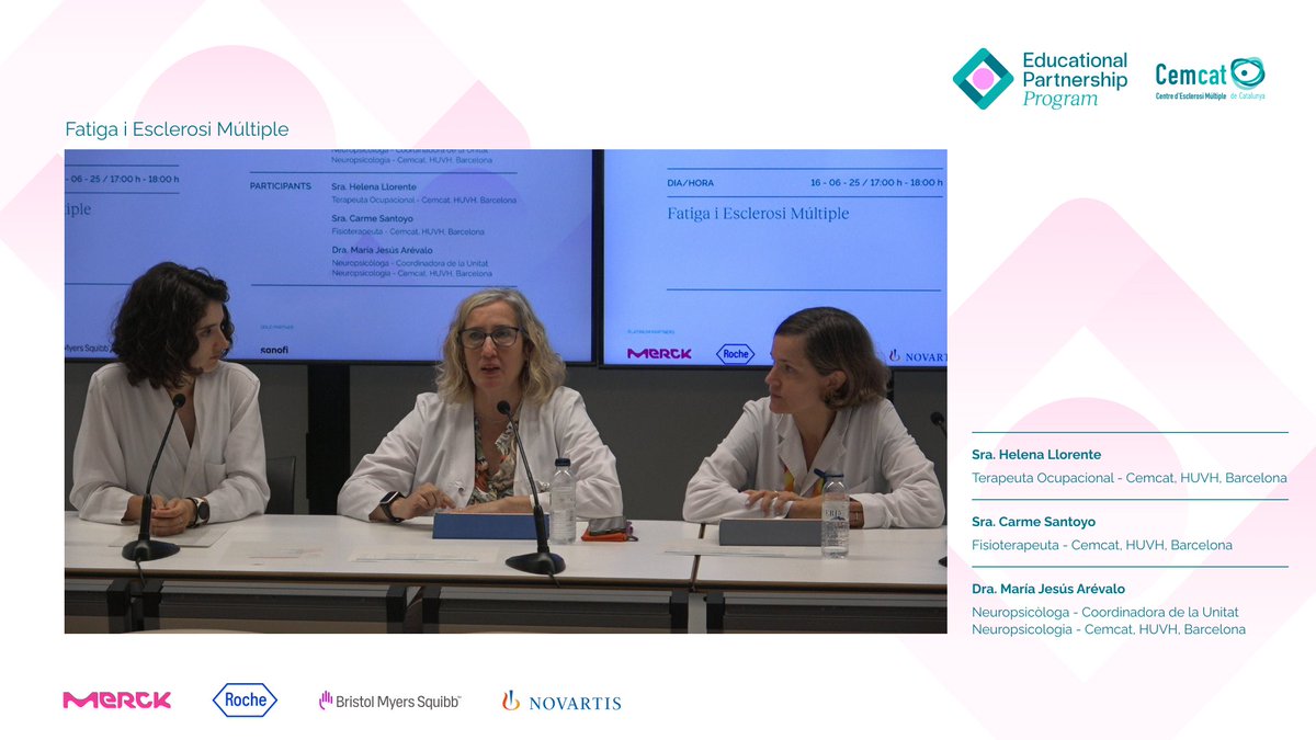 🙏 Gràcies a totes les persones que vau participar a la sessió sobre Fatiga i Esclerosi Múltiple!

🗓️ La pròxima Sessió Informativa serà el 7 de juliol i estarà dedicada a la formació per a cuidadors/es de persones amb EM.

🎤 Amb: Montse García – Tècnica assistencial, Cemcat,