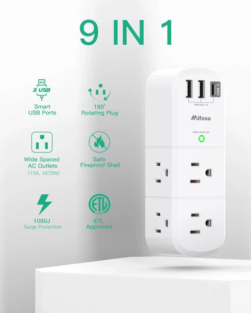 FeFefaith398188's tweet image. 🔌 More power. More protection.
The FE-FAITH 2-Pack USB Outlet Extender packs 6 AC outlets + USB ports with built-in surge protection ⚡️
Perfect for home, office, or travel setups!

🛒 fe-faith.com
#TechEssentials #SurgeProtector #USBOutlet #SmartCharging #PowerUp