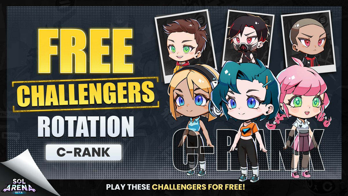 try before you buy 🤑

the first free rotation of Challengers is in your Loadout right now!

all players can use these Challengers in the Arena even if they don’t hold a Challengers NFT, until the free rotation ends