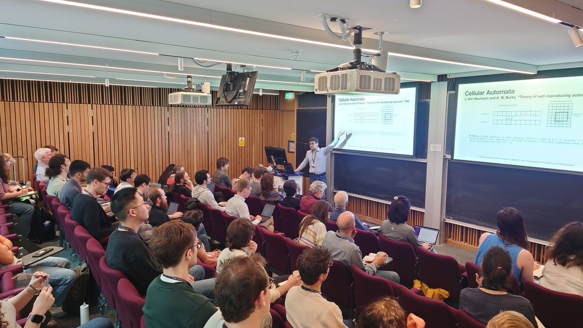 We kick off the last day of #FQC25 with Paolo Perinotti talking about quantum and fermionic cellular automata.