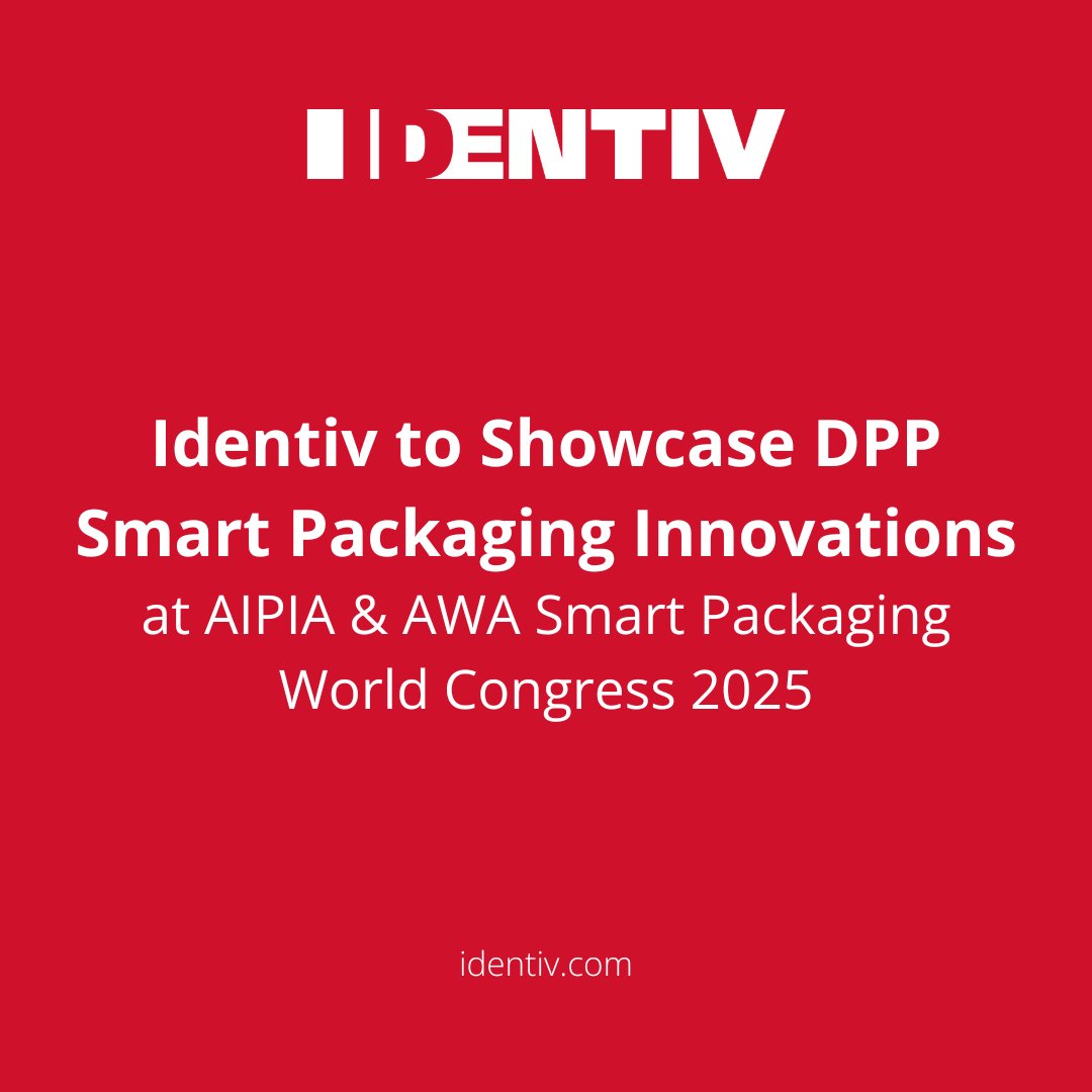Big news for #DPP #SmartPackaging innovation! 📢

Join Identiv at the AIPIA &amp; AWA Smart Packaging World Congress 2025 in Amsterdam, June 23 – 24, where we will lead the conversation on smart packaging innovation and Digital Product Passports.

ow.ly/uqyP50WboKj

#Identiv