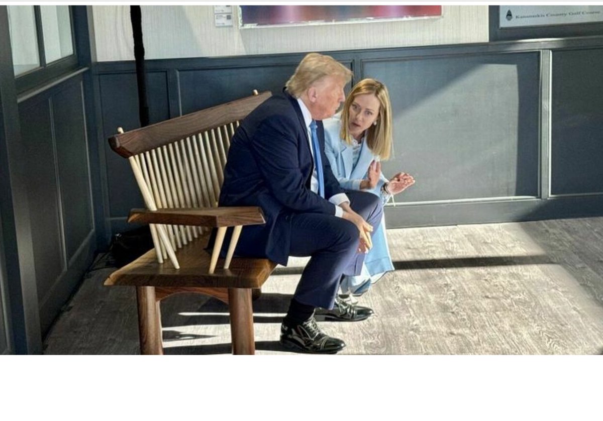 Immaginate di vivere in un paese, in un'era dove si avvicina una #GuerraNucleare ammazzano i bambini e il vostro PdC partecipa al #G7Summit2025 portando la figlia a vedere gli indiani e parla di bilaterale fermandosi su una panchina dove #Trump si riposa 

E bestemmiate tanto