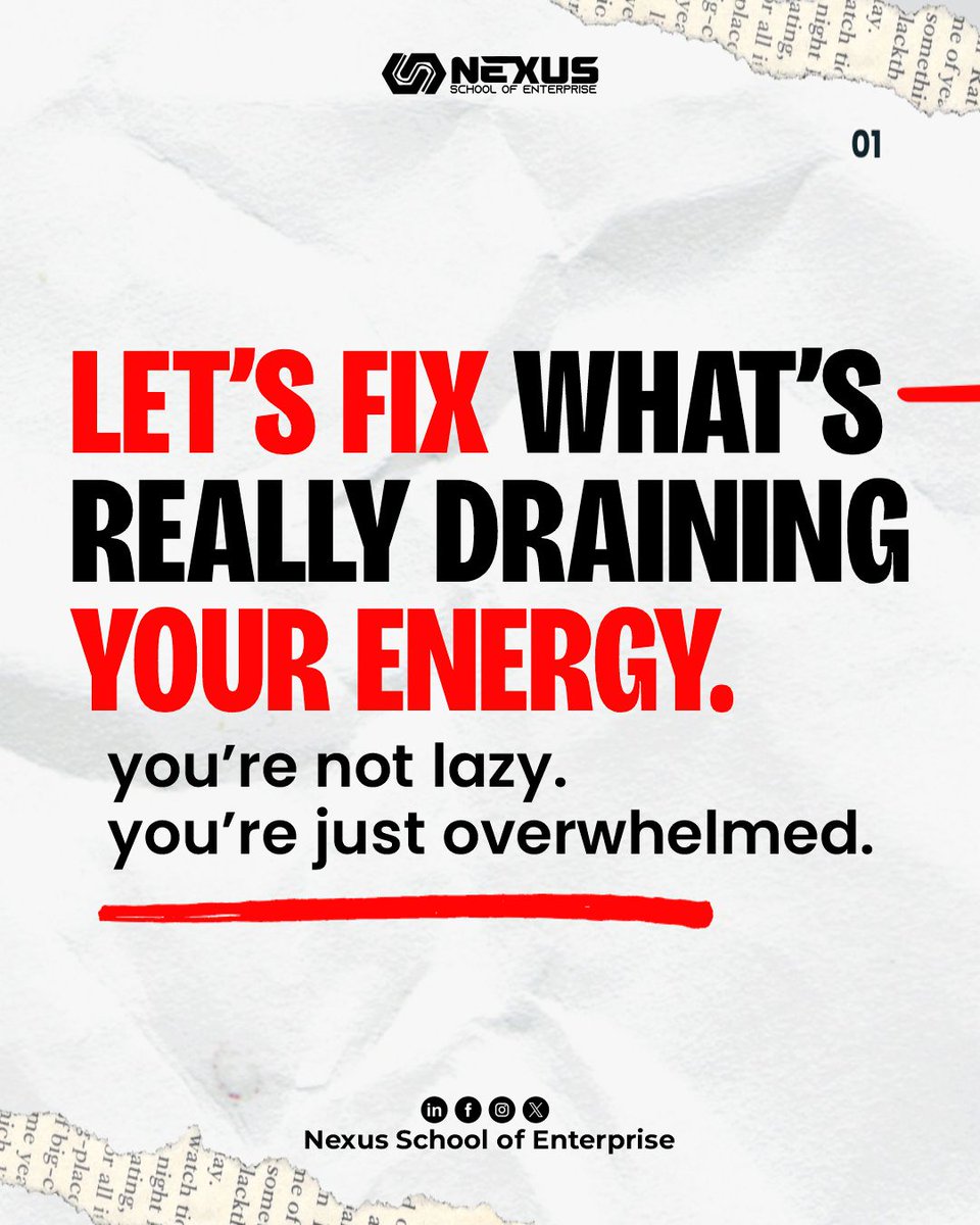 essoschool's tweet photo. Productivity burnout is real! It's not about being lazy, it's about lacking a system. Stop trying to do it all alone! Without structure, everything feels urgent. Let's build a system that works for you, not against you.

#nexusschoolofenterprise #NSOE #nexustips https://t.co/fWfSrYNOst