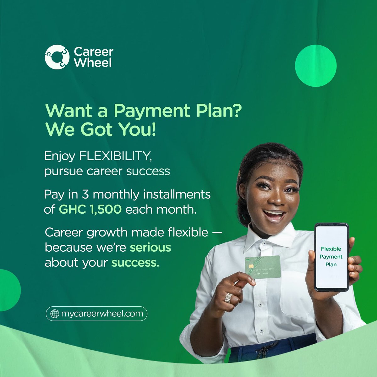 What if GHC1,500/month is all it takes to land the global role you want?
#Wheeler100 Cohort 6  is here with Flexible plan
🚀 3 months. GHC1,500/month.
No excuses. Just your next move.

 Sign up now.
🔗 paystack.com/pay/w100c6flex… 
☎️ cal.com/lordklukpui-ca…