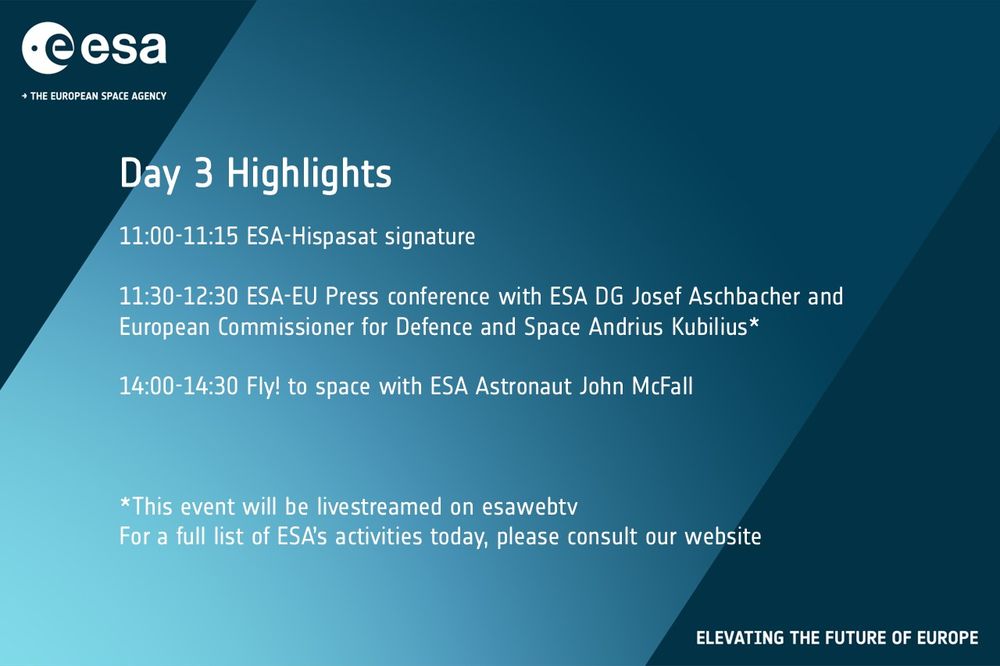 ESA_Italia (@esa_italia) on Twitter photo Tra poco la diretta da #SalonDuBourget per la conferenza stampa <a href="/esa/">European Space Agency</a> – UE 11:30-12:30 CEST
esa.int/ESA_Multimedia… Tra poco la diretta da #SalonDuBourget per la conferenza stampa <a href="/esa/">European Space Agency</a> – UE 11:30-12:30 CEST
esa.int/ESA_Multimedia…