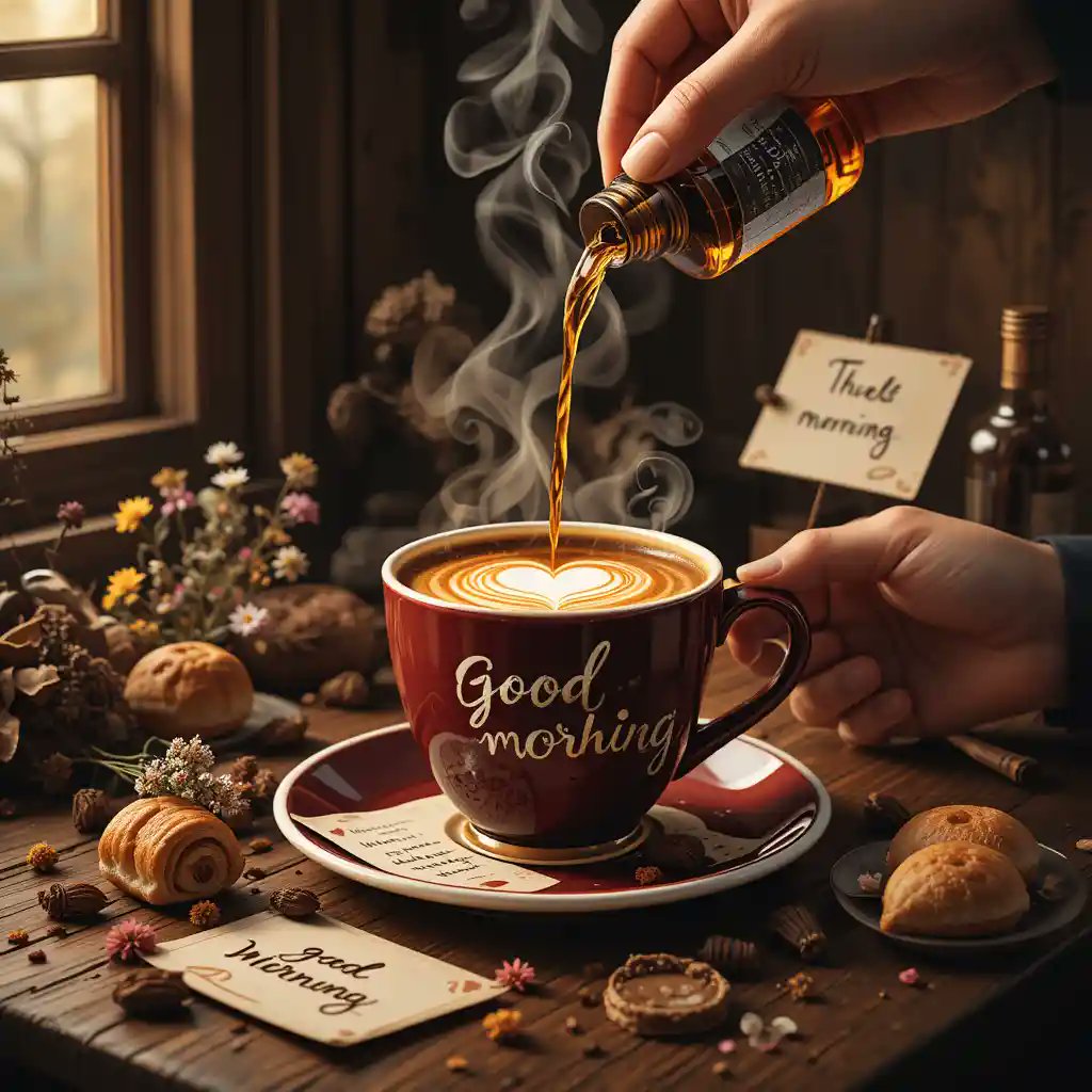 I take my coffee ☕️ 🧴🥃