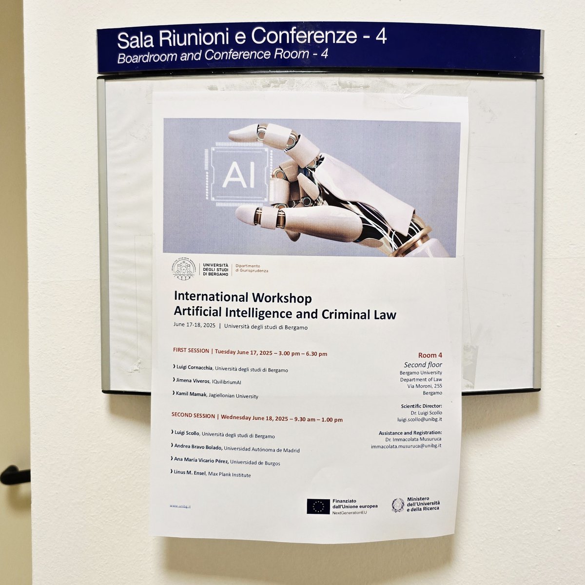 Kamil Mamak (@kamilmamak) on Twitter photo I am participating in the "Artificial Intelligence and Criminal Law" workshop at the University of Bergamo. It is another excellent event on the subject matter. I am presenting findings from my <a href="/ERC_Research/">European Research Council (ERC)</a> grant on the philosophical foundations of criminal law for robots. I am participating in the "Artificial Intelligence and Criminal Law" workshop at the University of Bergamo. It is another excellent event on the subject matter. I am presenting findings from my <a href="/ERC_Research/">European Research Council (ERC)</a> grant on the philosophical foundations of criminal law for robots.