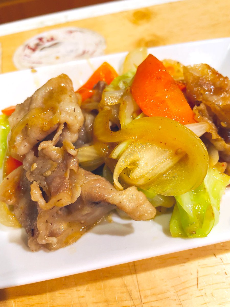 親子丼と豚肉野菜炒め