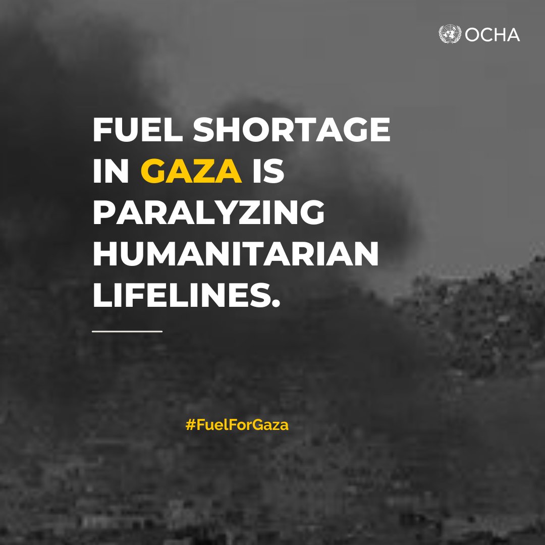 🚨 Fuel is running out in #Gaza, causing a collapse of critical lifelines, after 100+ days of full blockade.

- hospitals are going dark
- water is running dry
- ambulances can’t move.

There's no time to spare. Israeli authorities must urgently facilitate #FuelForGaza.