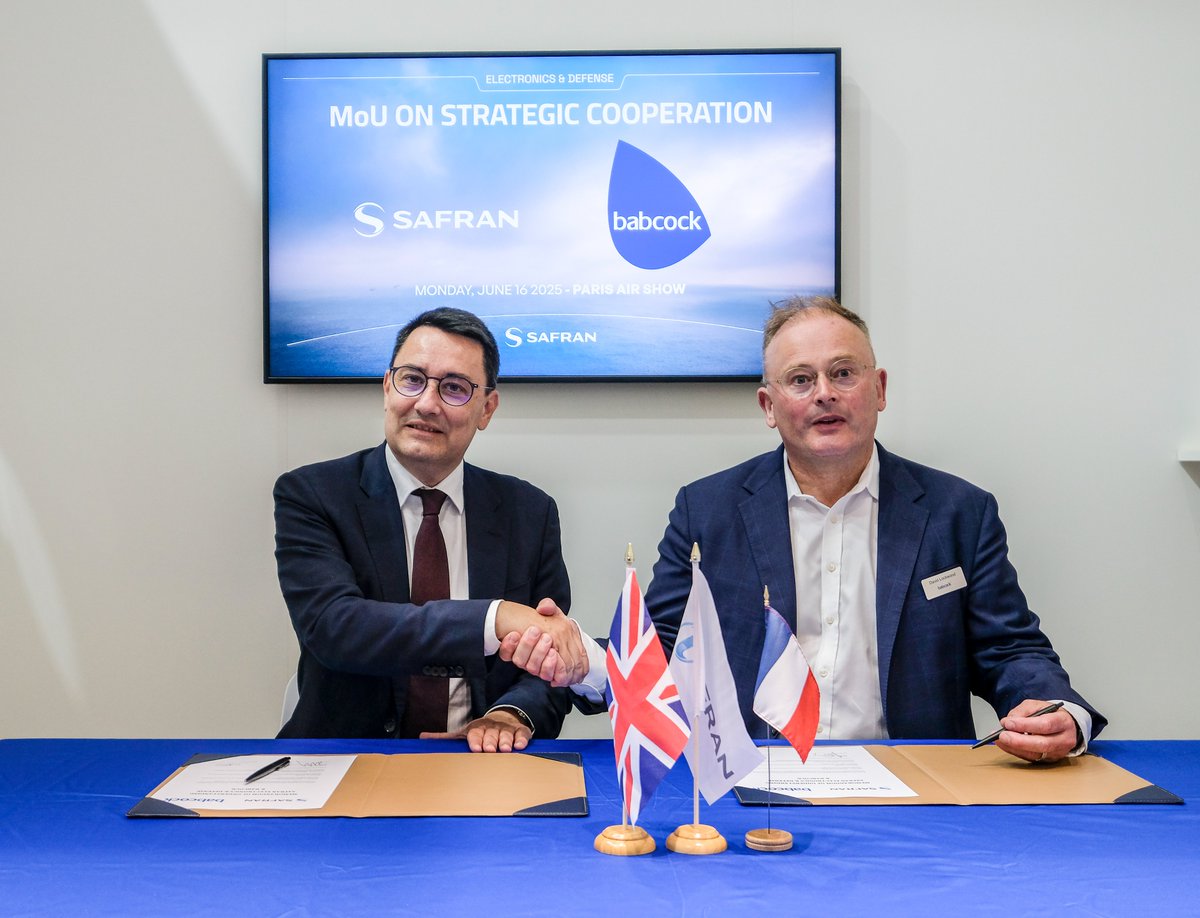 📢[COMMUNIQUE DE PRESSE]📢 

Safran et Babcock International Group renforcent la collaboration franco-britannique en matière de défense.

En savoir plus ➡️safran-group.com/fr/espace-pres…

#SafranBourget #PAS25