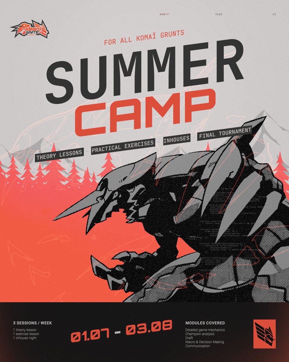 🇫🇷 - LANCEMENT DU KOMAI SUMMER CAMP

Cher communauté, nous avons le plaisir d'annoncer le lancement de notre Summer Camp sur le mois de Juillet pour tous les Komaï Grunts ! 

Si tu souhaites t'inscrire, clique sur lien en commentaire, et n'oublie pas de faire un don pour les