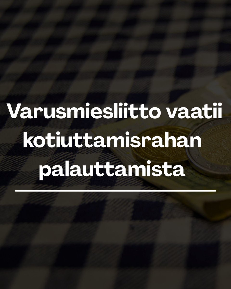 Varusmiesliitto vaatii kotiuttamisrahan palauttamista

varusmiesliitto.fi/varusmiesliitt…