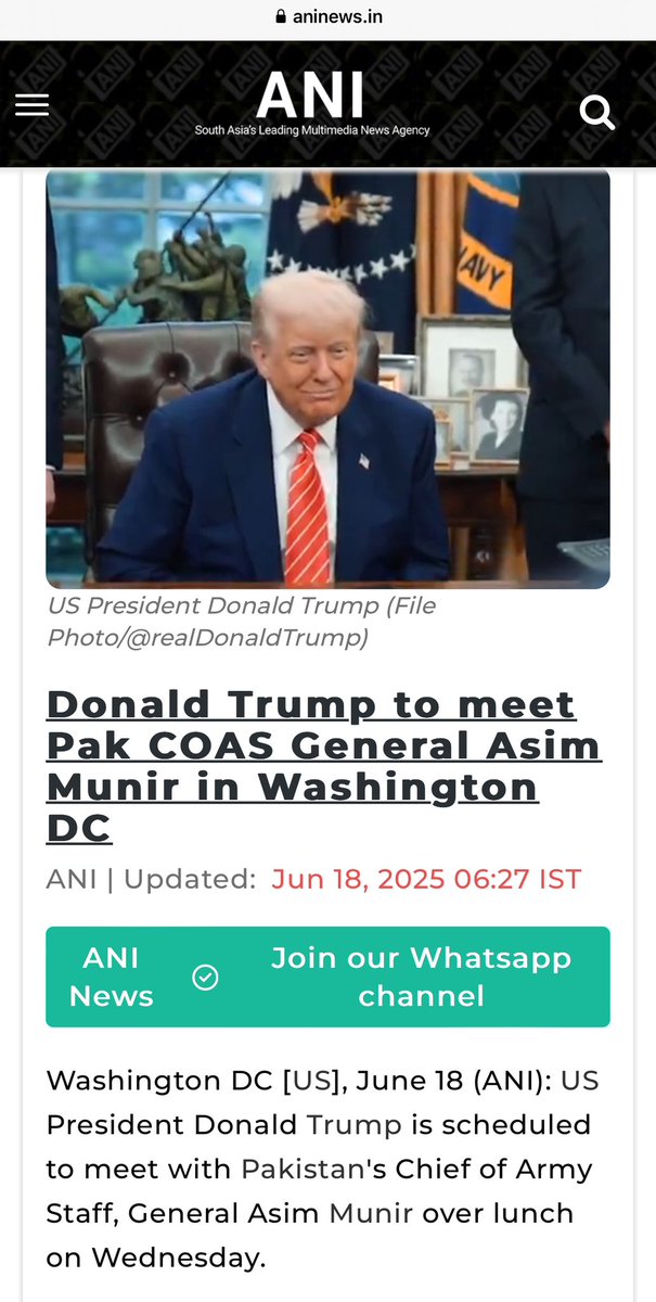 Donald Trump Ne VishGuru ke sath to lunch kiya nahin hamare Dushman ki army general ke sath lunch wah re wah 

<a href="/Politicx2029/">Amock</a> 
#PMModi #Modi #AsimMunir