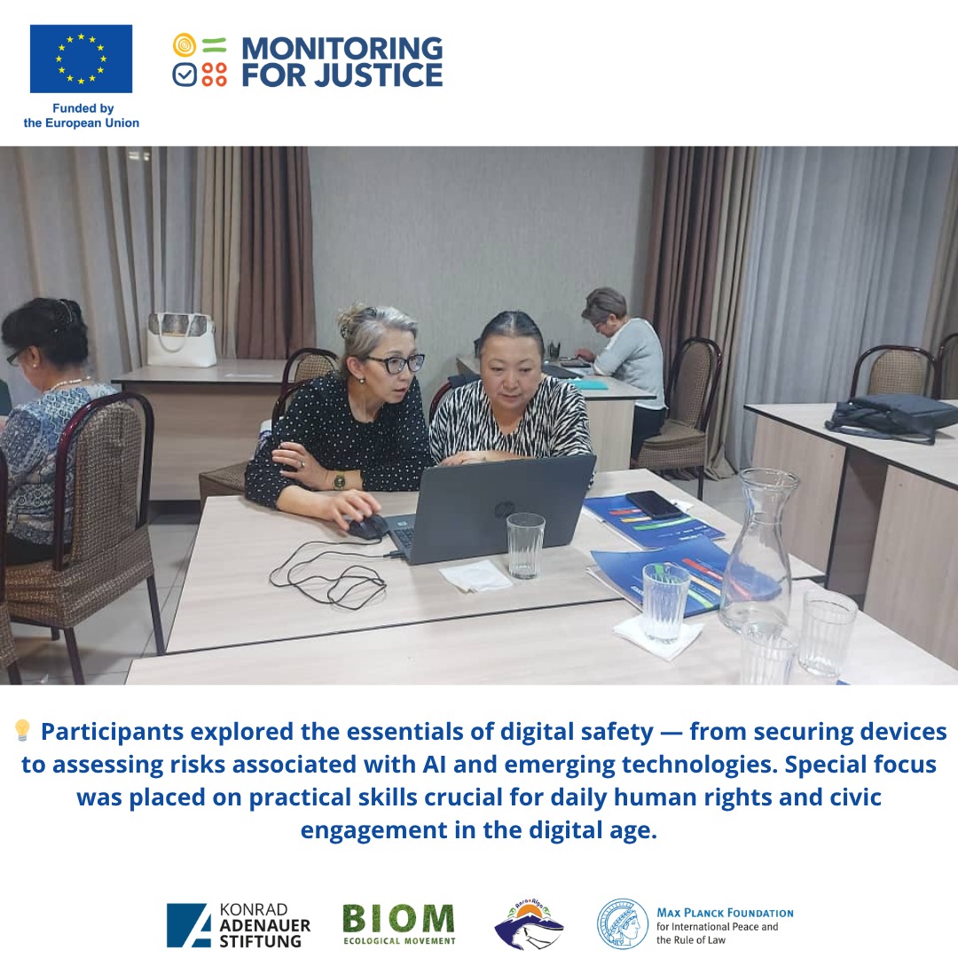 biomteam's tweet photo. Personal data protection first! 🚨 Cyber hygiene training held in Karakol, empowering civil society to stay safe online. #DigitalRights #EU4KG 
@EUinKyrgyzstan @KASonline https://t.co/r9E04wnga2