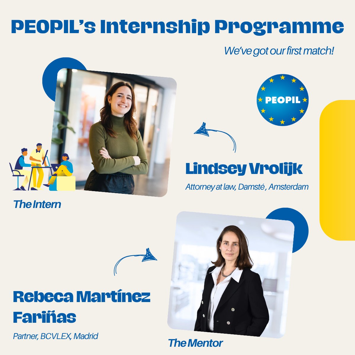 BCVLEX's tweet photo. We’re delighted to welcome Lindsey Vrolijk, attorney at Damsté (Amsterdam), to our Madrid office for a 2-week stay under the @PEOPIL Internship Programme, mentored by our partner Rebeca Martínez Fariñas. Great to share experience and strengthen EU legal ties! 🤝🇪🇺 https://t.co/PQPV9Ghxni