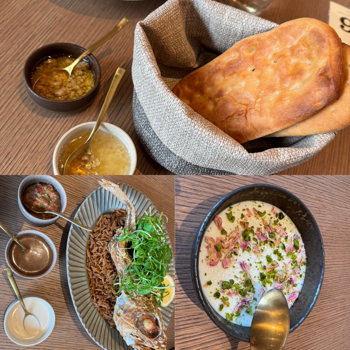 tossssy88's tweet photo. 万博6日目ご飯
昼飯
日曜日は豪勢に行きたかった
サウジアラビア館
パン 300円
エビと炒めご飯 2500円
揚げ魚と炒めご飯 5500円
燻製のラム肉とご飯 7500円
プリン 1500円
ドリンク 2000円
激うま
#万博 #roomme #万博飯
#サウジアラビア館 https://t.co/08AeIYfkyC