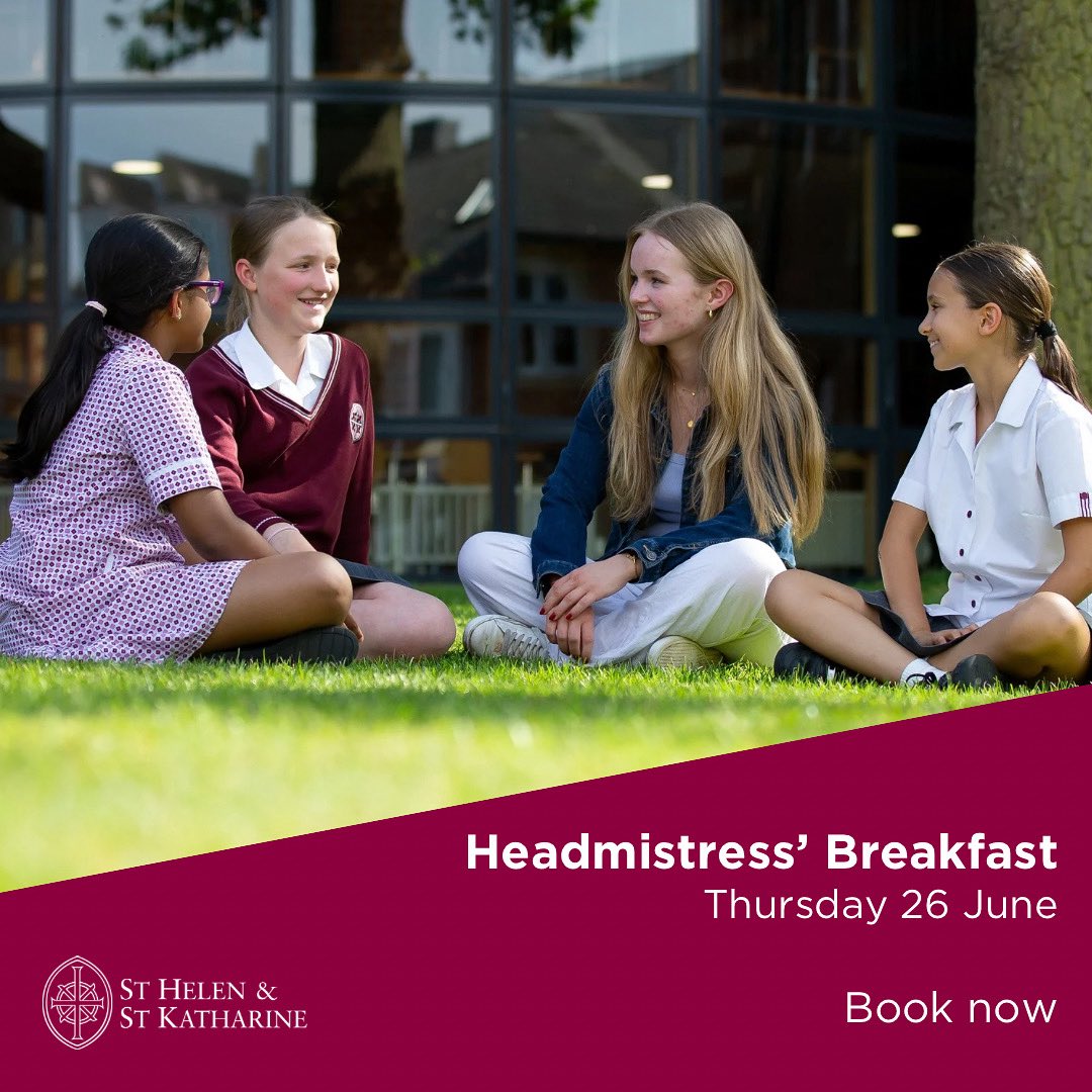 Considering St Helen and St Katharine for your daughter? Our Headmistress’ Breakfast on Thursday 26 June is the perfect way to get a feel for life at St Helen’s.

Book your place: bit.ly/headmistressbr…

#OnHerTerms #girlsschool #seniorschool #abingdon #oxford #oxfordshire