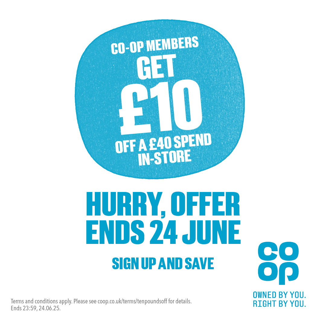 If you’re a <a href="/coopuk/">Co-op</a> member, save £10 when you spend £40 or more in-store. You can sign up here ➡️  membership.coop.co.uk/register