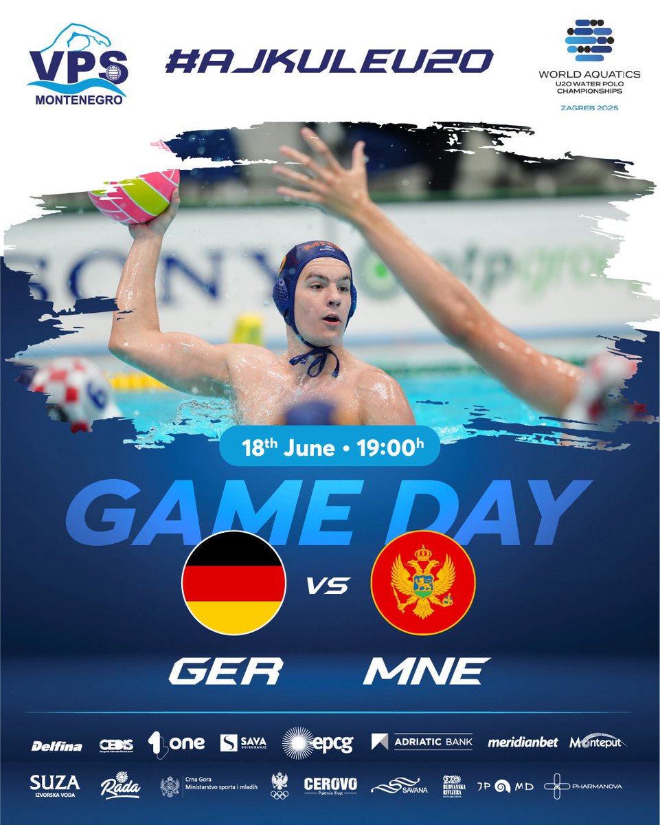 GAME DAY! 🔴🟡

Srećnoooo! 🤞🍀

#ajkuleu20🦈🇲🇪 #wpolomne🇲🇪 #vpscg #montenegro🇲🇪