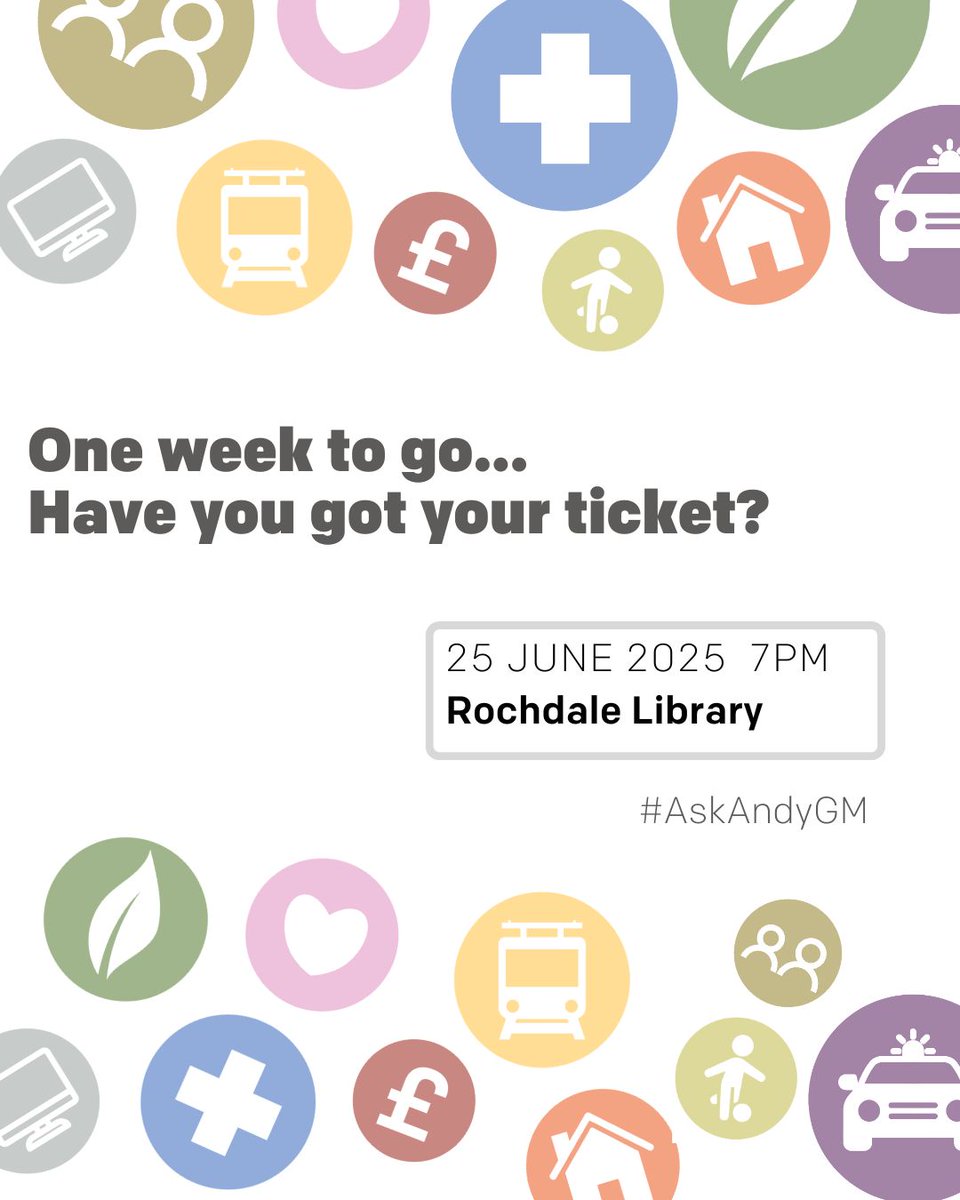 Greater Manchester Combined Authority (@greatermcr) on Twitter photo Just one week until Mayor’s Question Time, and your last chance to submit a question for our host <a href="/RobParsonsNorth/">Rob Parsons</a> to pick.
The Mayor doesn’t see any in advance of the event – and there’s always opportunity for questions from the floor!
We welcome all sorts of questions, see Just one week until Mayor’s Question Time, and your last chance to submit a question for our host <a href="/RobParsonsNorth/">Rob Parsons</a> to pick.
The Mayor doesn’t see any in advance of the event – and there’s always opportunity for questions from the floor!
We welcome all sorts of questions, see