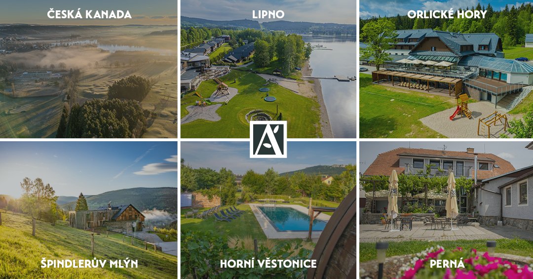 Co mají společného Lipno, Česká Kanada, Špindlerův Mlýn, Orlické hory, Horní Věstonice a Perná? 
AMENITY 
Domov uprostřed přírody
Každý náš resort je jedinečný, a přesto je něco spojuje – jsou to místa, která vás chytí za srdce.
#stacivyrazit  amenity.cz