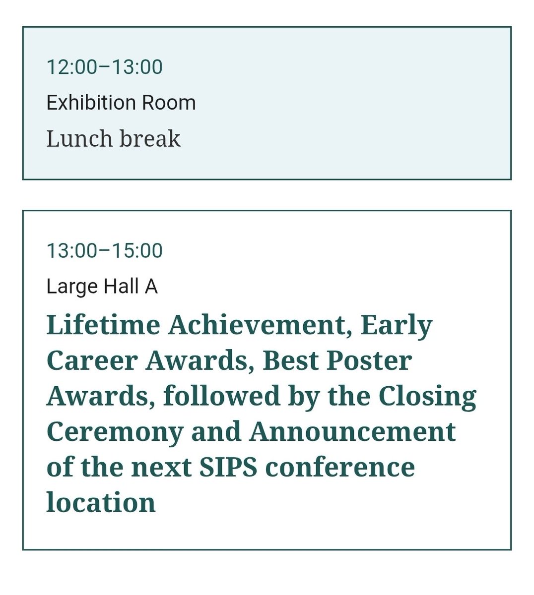 What's next? 4 interesting flash talks bevor the lunch break... stay for networking during lunch and the closing ceremony with the announcement of awards and the next conference! <a href="/SIPSplacebo/">Society for Interdisciplinary Placebo Studies</a>
@sipsplacebo.bsky.social #SIPSplacebo2025