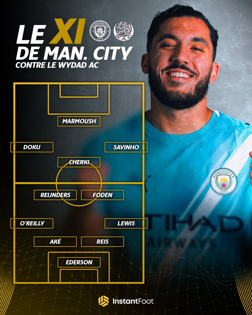 🚨𝗢𝗙𝗙𝗜𝗖𝗜𝗘𝗟 ! 𝗩𝗢𝗜𝗖𝗜 𝗟𝗘 𝗫𝗜 𝗗𝗘 𝗠𝗔𝗡𝗖𝗛𝗘𝗦𝗧𝗘𝗥 𝗖𝗜𝗧𝗬 𝗖𝗢𝗡𝗧𝗥𝗘 𝗟𝗘 𝗪𝗬𝗗𝗔𝗗 𝗔𝗖 ! 💙🦈

Rayan Cherki est TITULAIRE ! 🇫🇷🤩

Premier match de Coupe du Monde des Clubs pour les Skyblues, vont-ils remporter ce match selon vous ? 🤔