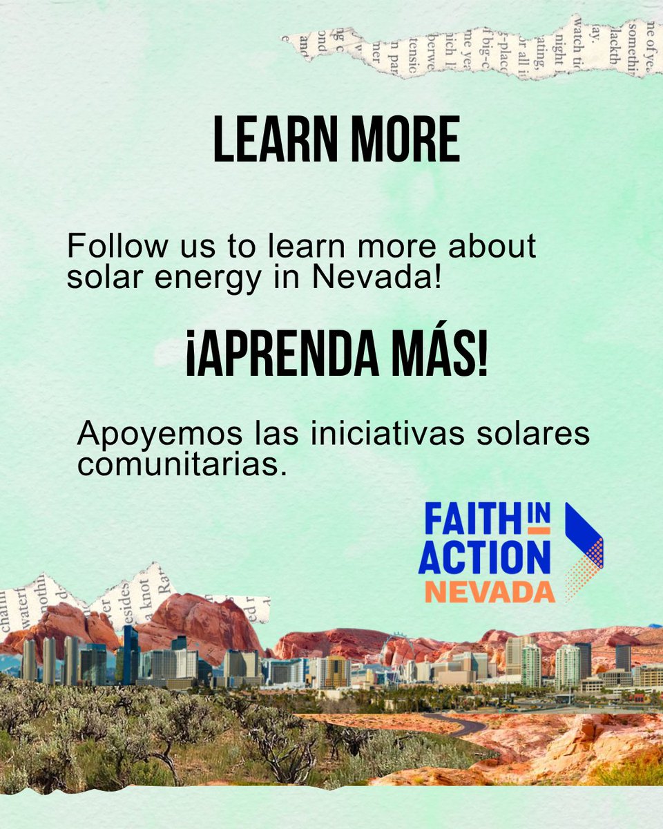 Nevada's abundant sunshine is a blessing we can harness for good with solar energy.​

👉 Follow us to learn more about solar energy and the benefits in Nevada

#SolarEnergy #CleanEnergyForAll #FaithInAction #NevadaSolar