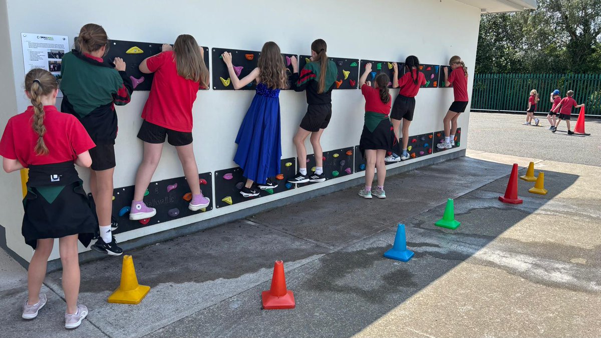 Our newly installed climbing wall was a great hit during lunch break today. Thank you to the Parents Association for their generous contribution.