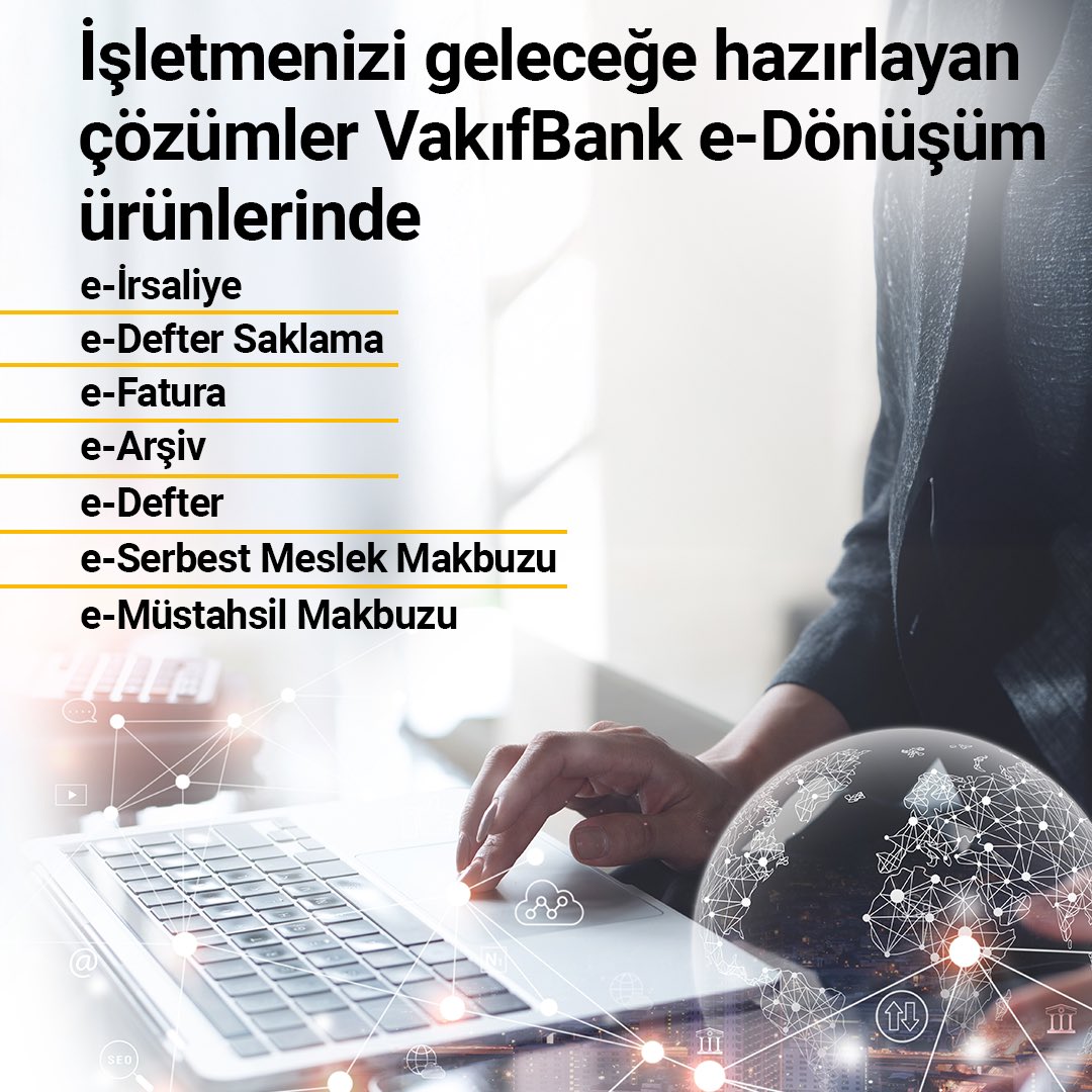VakıfBank e-Dönüşüm ürünleriyle tüm süreçlerinizi daha hızlı, güvenli ve verimli hale getirin. Detaylı bilgi için vakifbank.com.tr sitemizi ziyaret edebilirsiniz. #DaimaSeninle