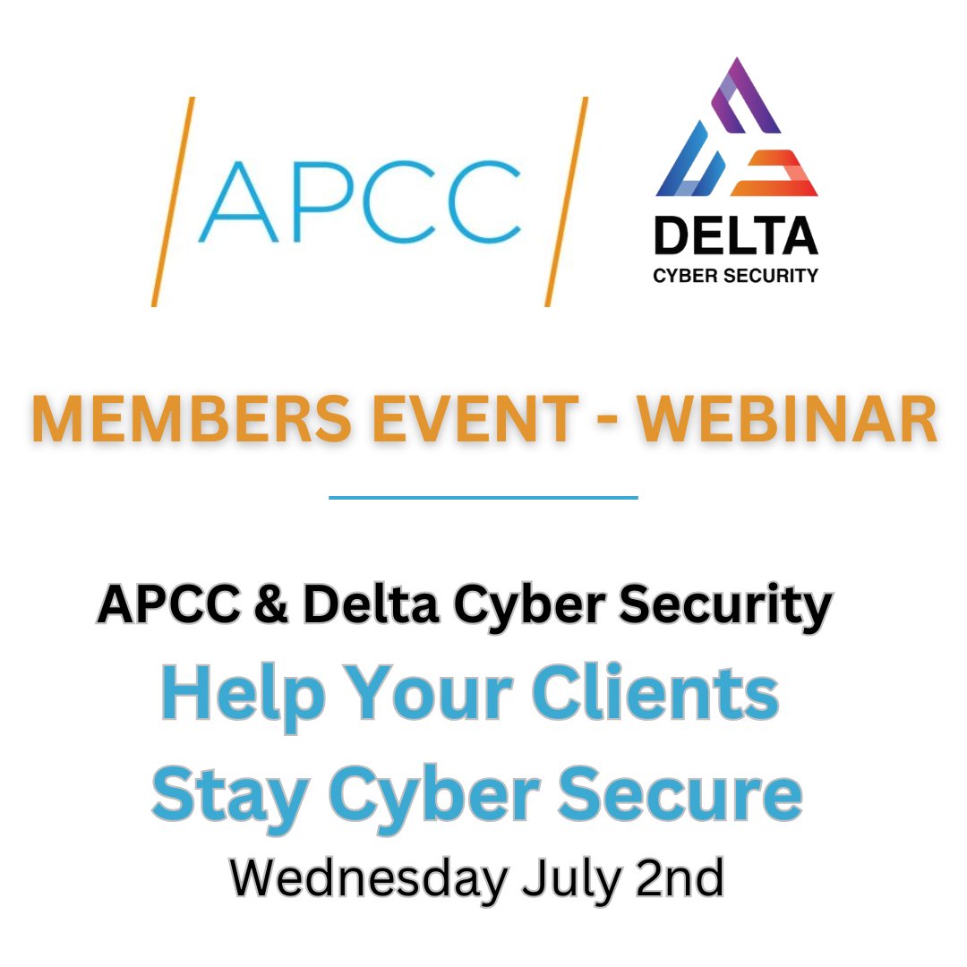 TheAPCC's tweet image. APCC/Delta Cyber Security Webinar (Members Only) 
Wednesday July 2nd
 
Delta Cyber Security, with APCC, is launching a practical Cyber Security Training based on Cyber Essentials — the UK Government scheme.

Read more here bit.ly/APCC-Delta-Cyb…
 
#cyberessentials #cybersecurity