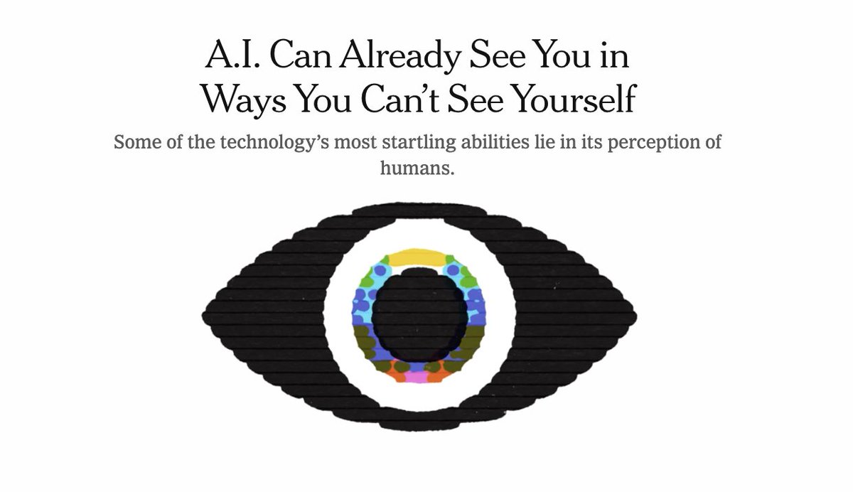 STS_News's tweet image. Title/angle of this piece is absurd. Most examples come from medical imaging and sensing that people have been doing for *YEARS* before "AI." All kinds of ways we use technologies to look at humans in ways that we cannot look at ourselves. Peter Winch would have a field day.