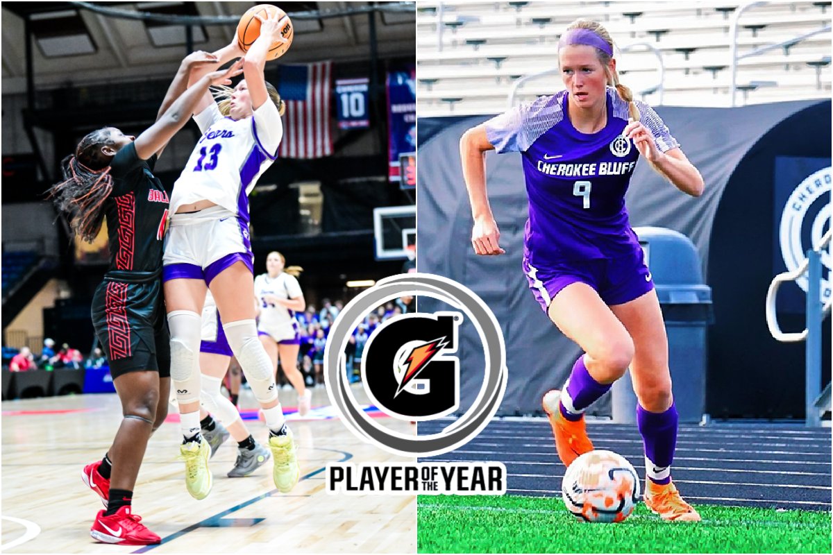 Congrats to Bristol Kersh of Cherokee Bluff HS, <a href="/Gatorade/">Gatorade</a> Georgia Girls Soccer ⚽ Player of the Year.  The 5-7 sophomore scored 45 goals &amp; 15 assists as she helped the Bears to 3A semifinals. Bristol also assisted <a href="/CBluff_WBB/">Cherokee Bluff Girls Basketball</a> to 3A 🏀 State 🏆. <a href="/BluffCherokee/">Cherokee Bluff Athletics</a>